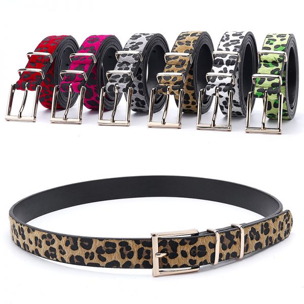 Women's Leopard Pattern Metal Buckle Belts - Image 3
